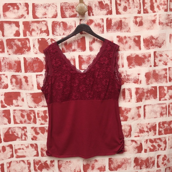 Maurices Tops - Maurices Dark Red Lace Top